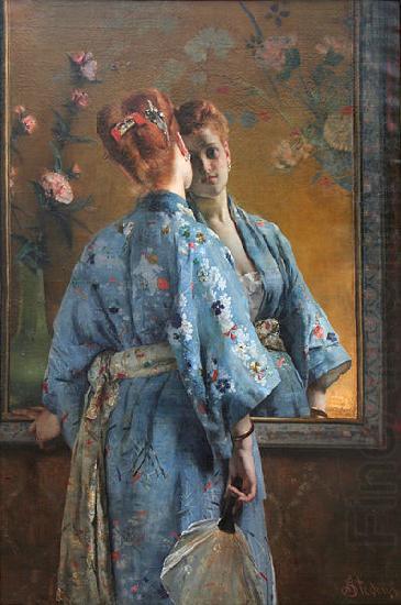 Alfred Stevens The Japanese Parisian. china oil painting image